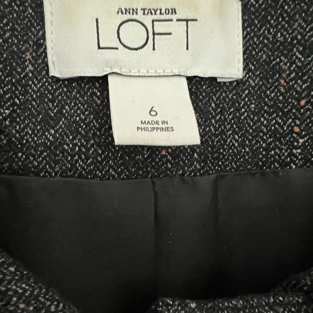 Ann Taylor LOFT Suit Women Dark Brown Tweed Wool Blazer and Pants Size 6 - Picture 7 of 16